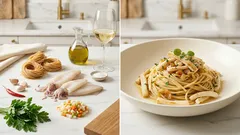 Spaghetti al ragù di calamari in bianco: profumati e delicati, senza pomodoro