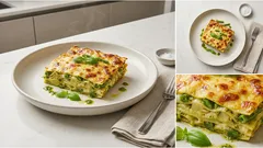 Lasagna al pesto con fagiolini e patate: cremosa e gratinata, perfetta anche in anticipo
